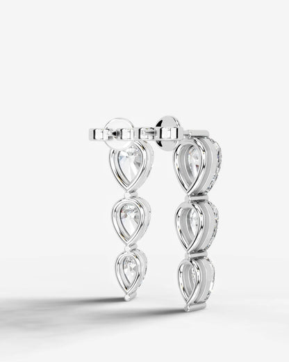 Abigail Lab Grown Diamond Earrings Pear - Platinum