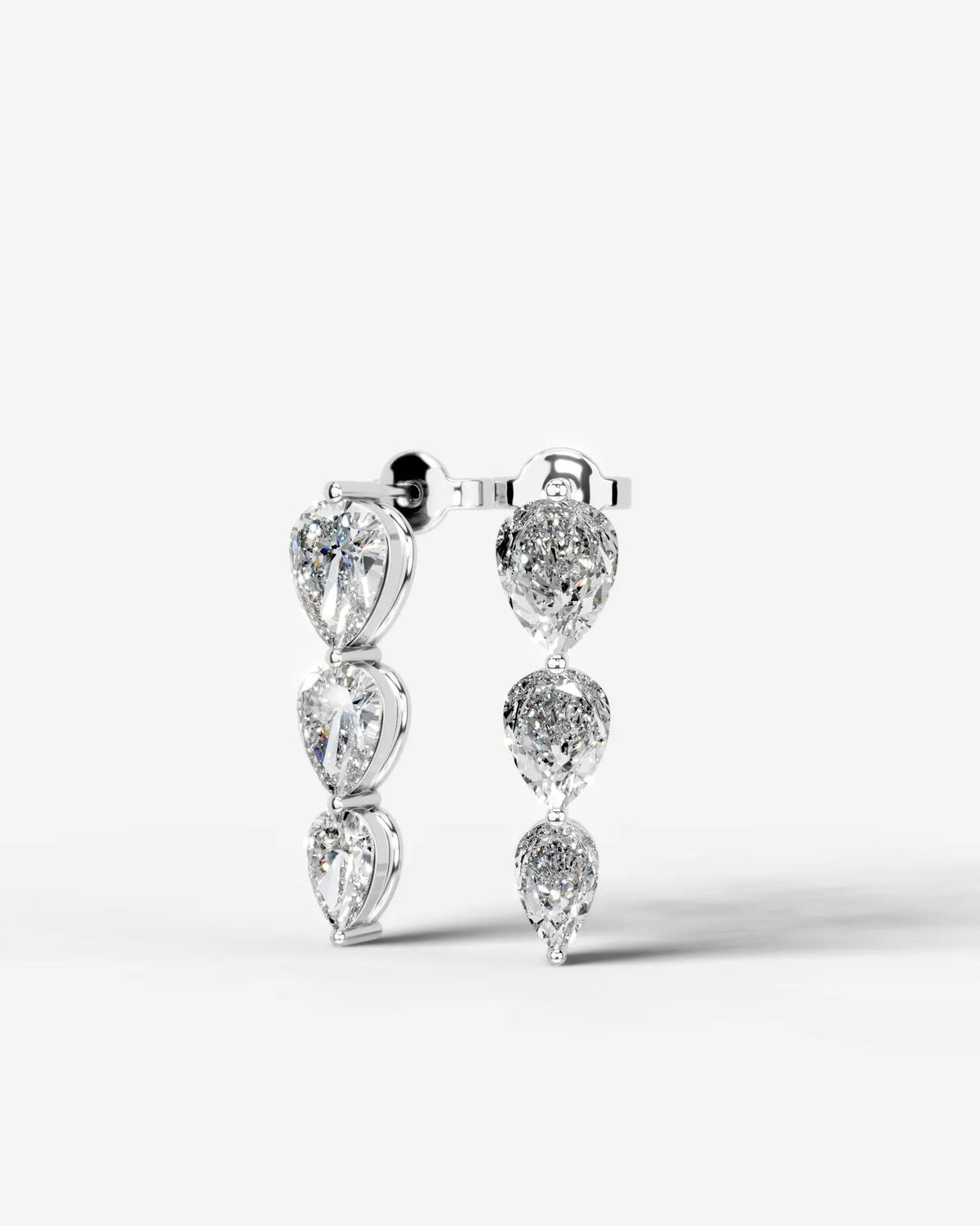 Abigail Lab Grown Diamond Earrings Pear - Platinum