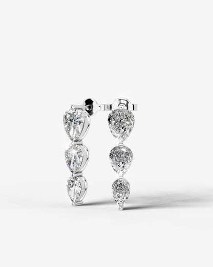 Abigail Lab Grown Diamond Earrings Pear - White Gold