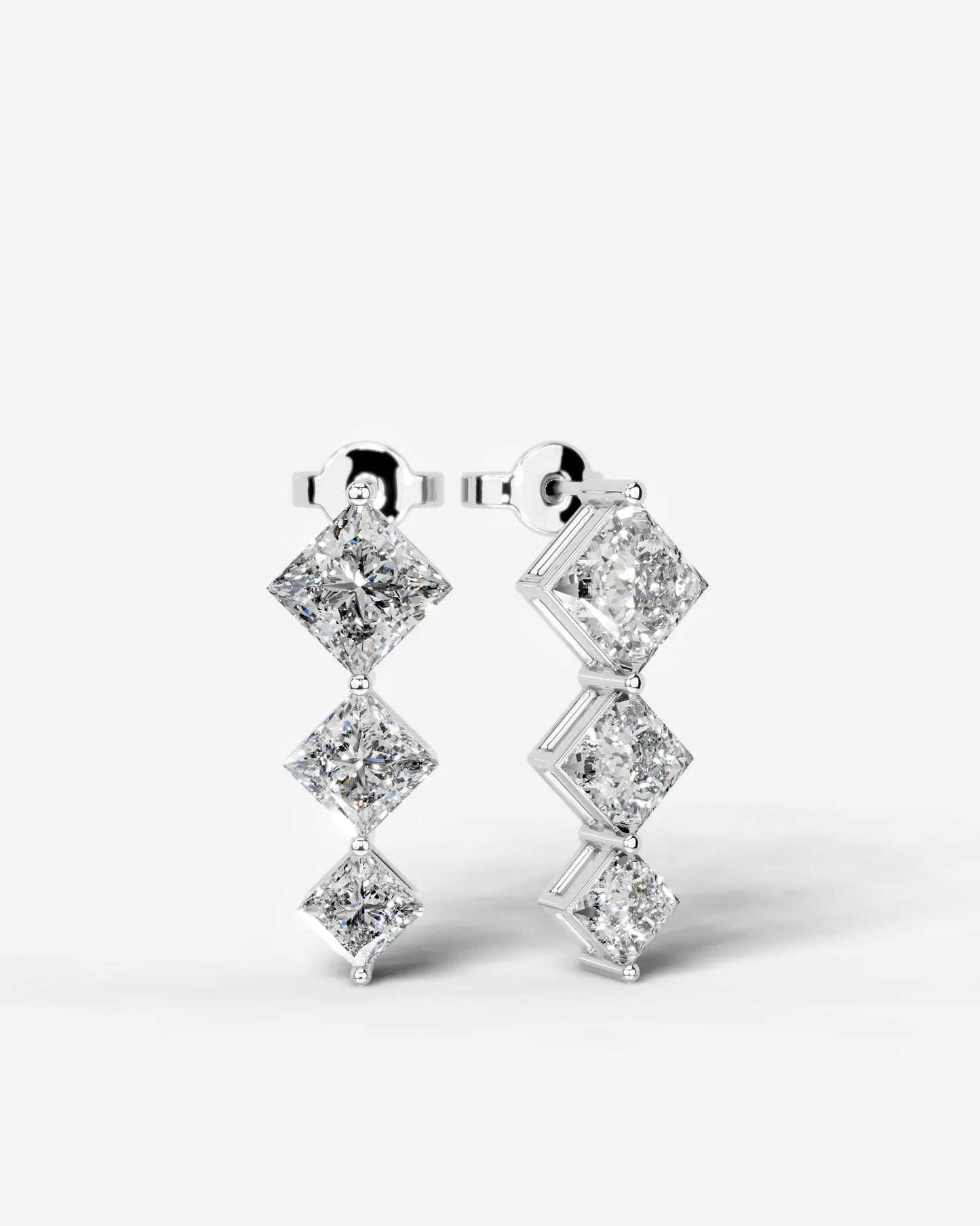 Abigail Lab Grown Diamond Earrings Princess - Platinum