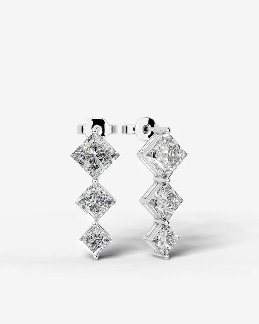 Abigail Lab Grown Diamond Earrings Princess - White Gold