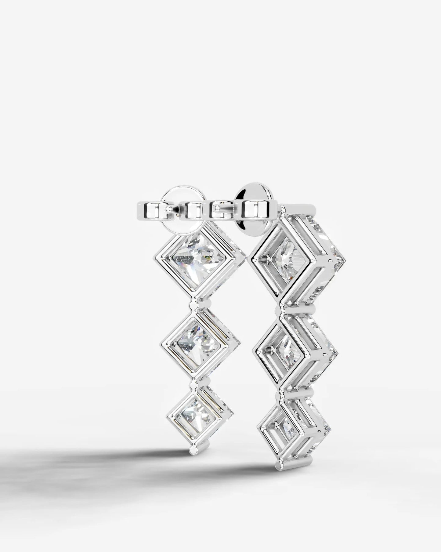 Abigail Lab Grown Diamond Earrings Princess - White Gold
