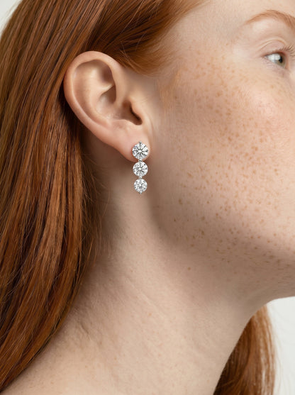 Abigail Lab Grown Diamond Earrings Round - White Gold