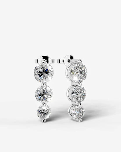 Abigail Lab Grown Diamond Earrings Round - Platinum