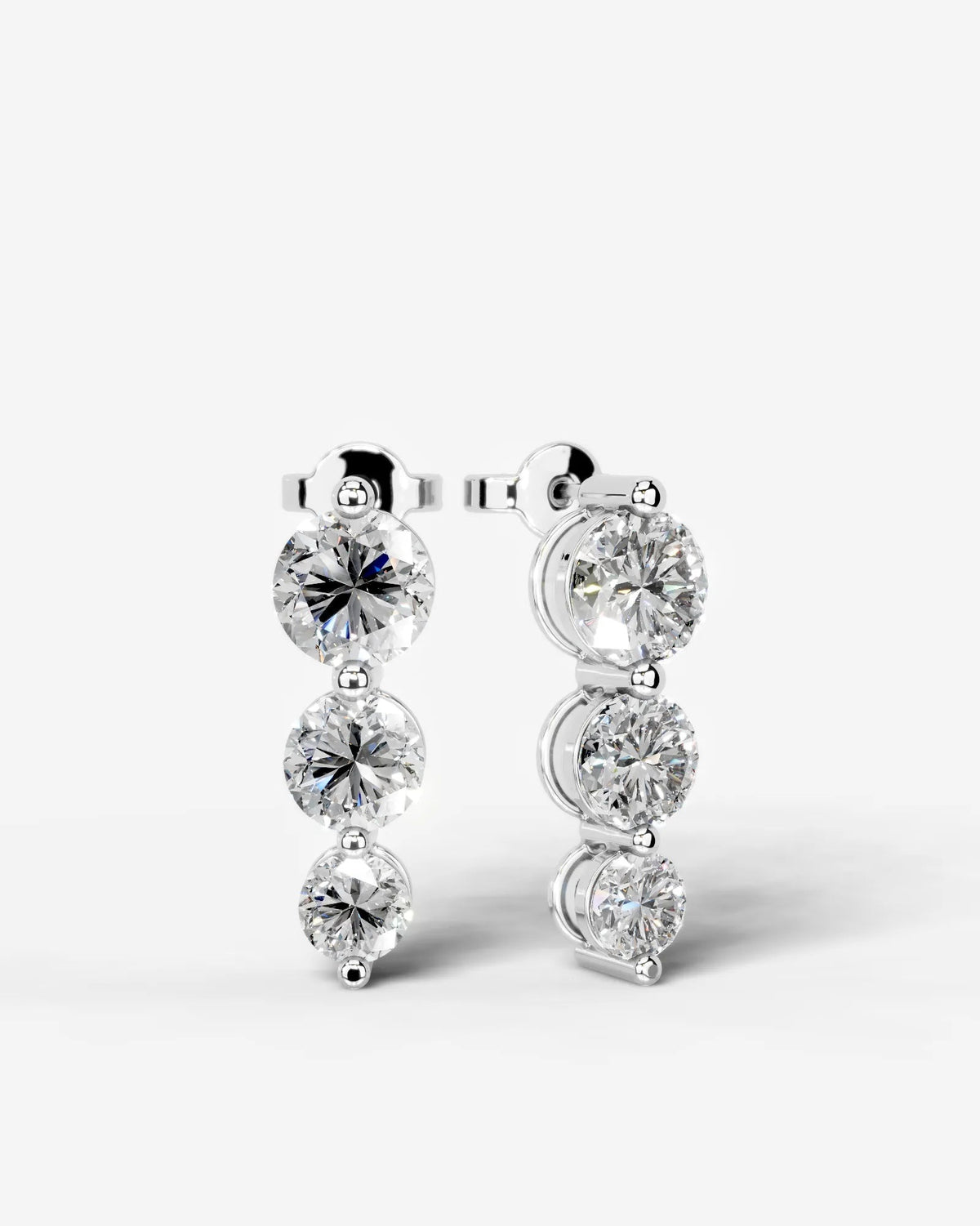 Abigail Lab Grown Diamond Earrings Round - White Gold