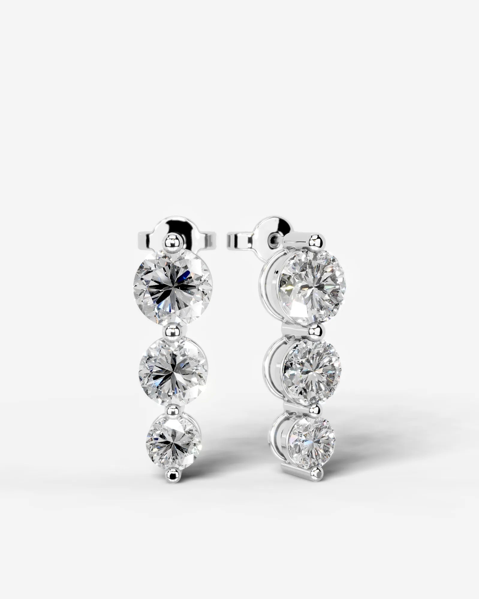 Abigail Lab Grown Diamond Earrings Round - White Gold