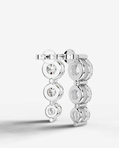 Abigail Lab Grown Diamond Earrings Round - Platinum