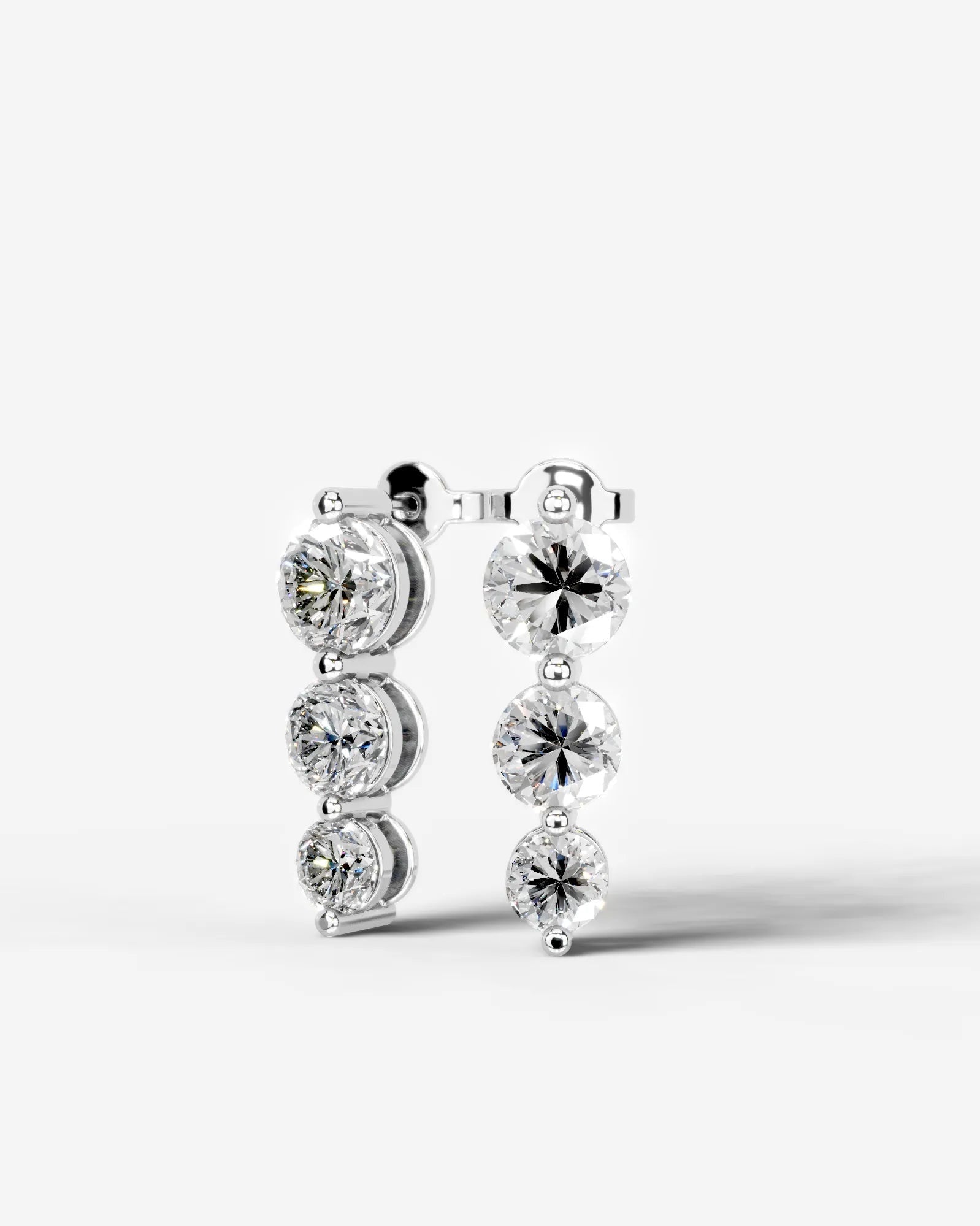 Abigail Lab Grown Diamond Earrings Round - Platinum