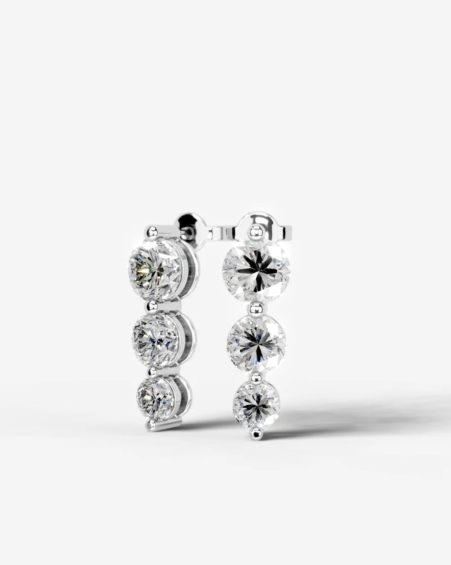 Abigail Lab Grown Diamond Earrings Round - White Gold