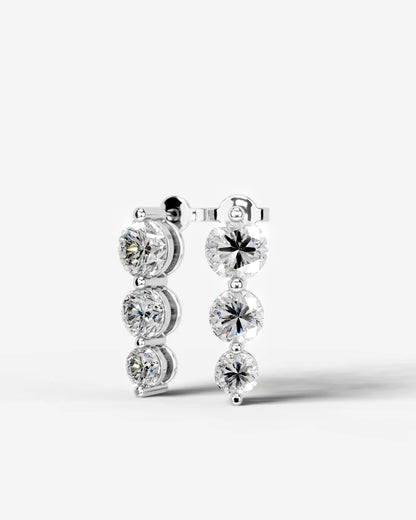 Abigail Lab Grown Diamond Earrings Round - White Gold