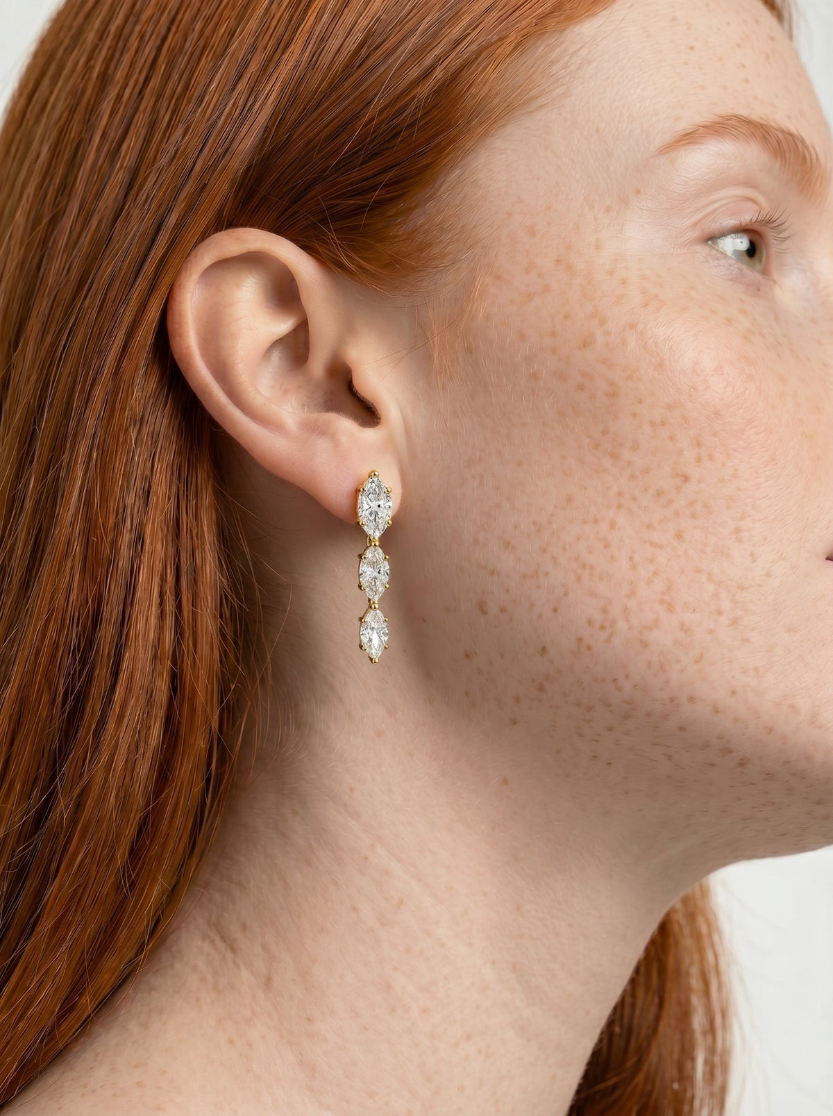 Abigail Lab Grown Diamond Earrings Marquise - Yellow Gold