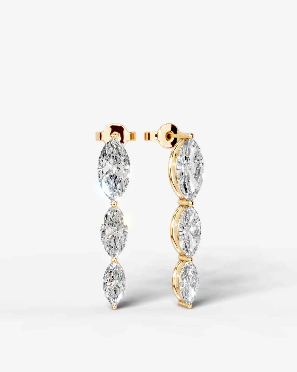 Abigail Lab Grown Diamond Earrings Marquise - Yellow Gold