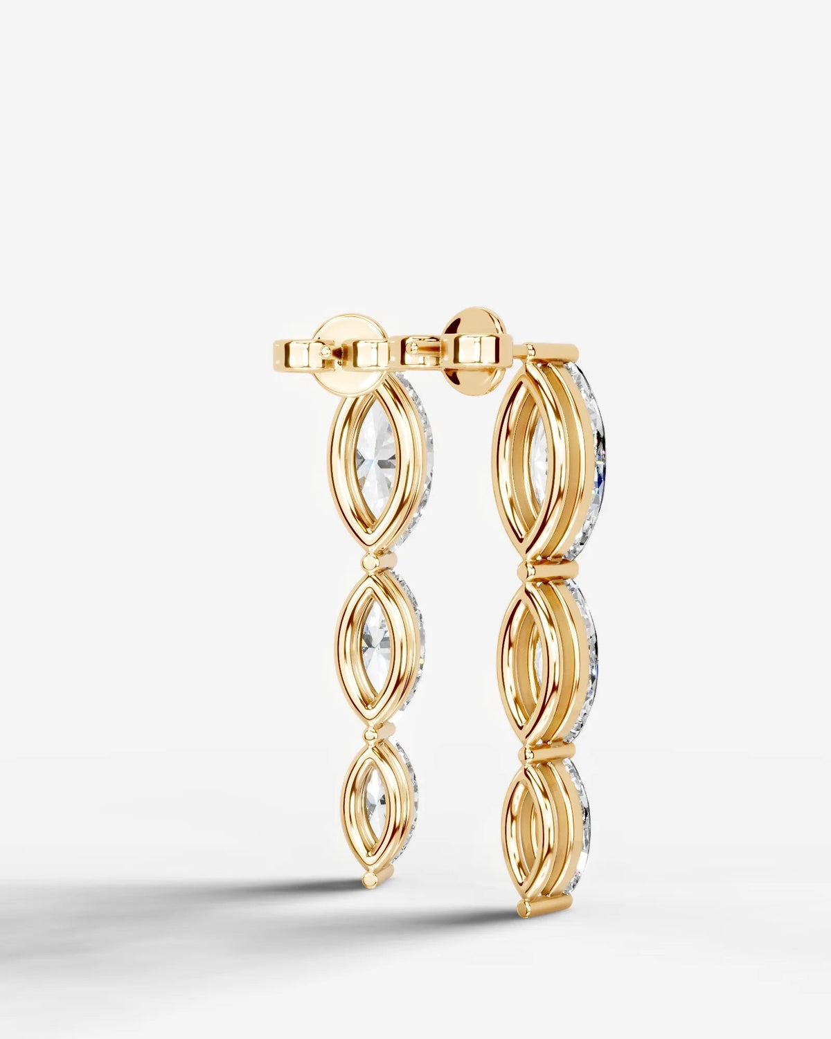 Abigail Lab Grown Diamond Earrings Marquise - Yellow Gold