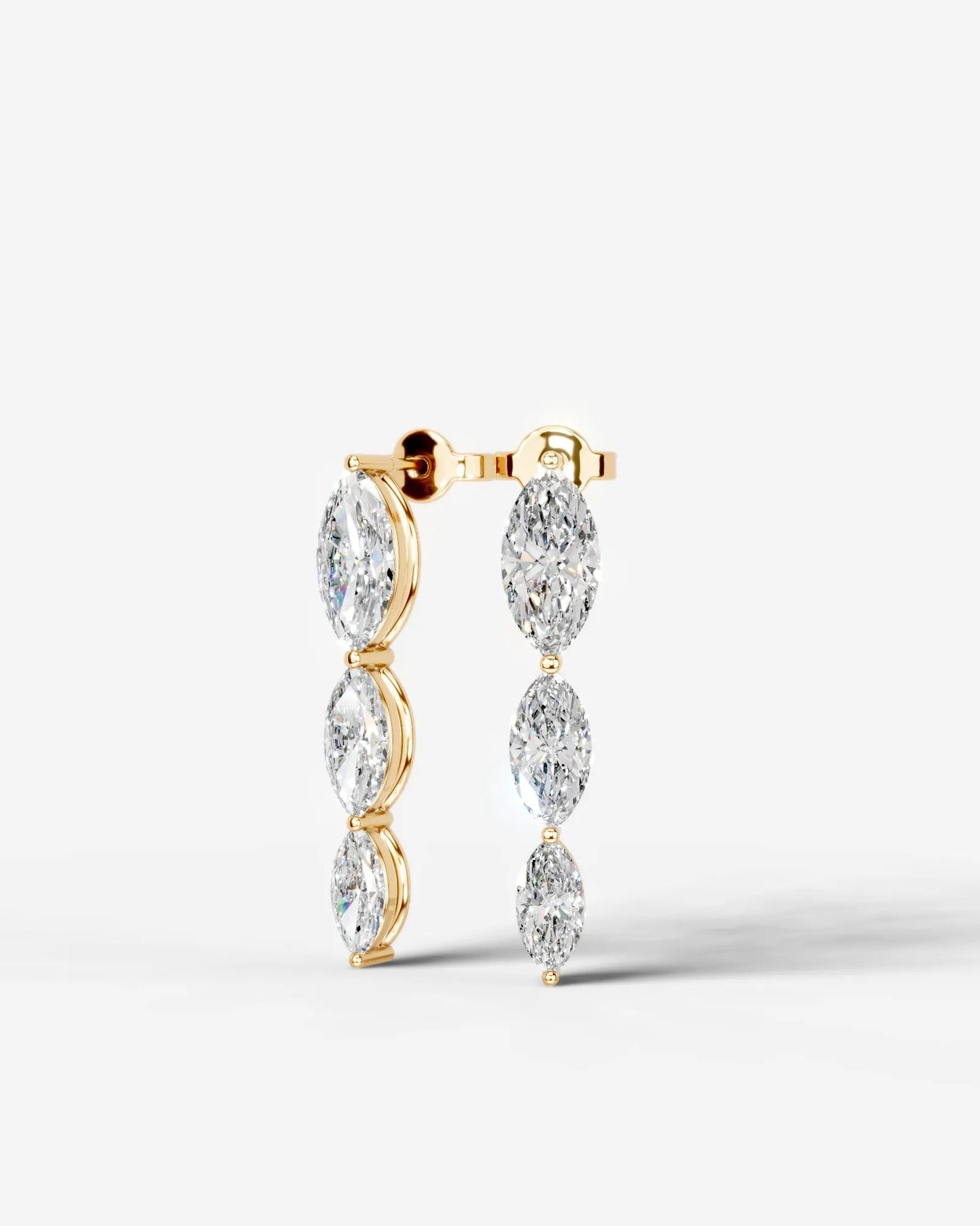 Abigail Lab Grown Diamond Earrings Marquise - Yellow Gold