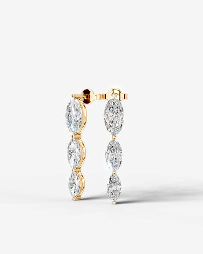 Abigail Lab Grown Diamond Earrings Marquise - Yellow Gold