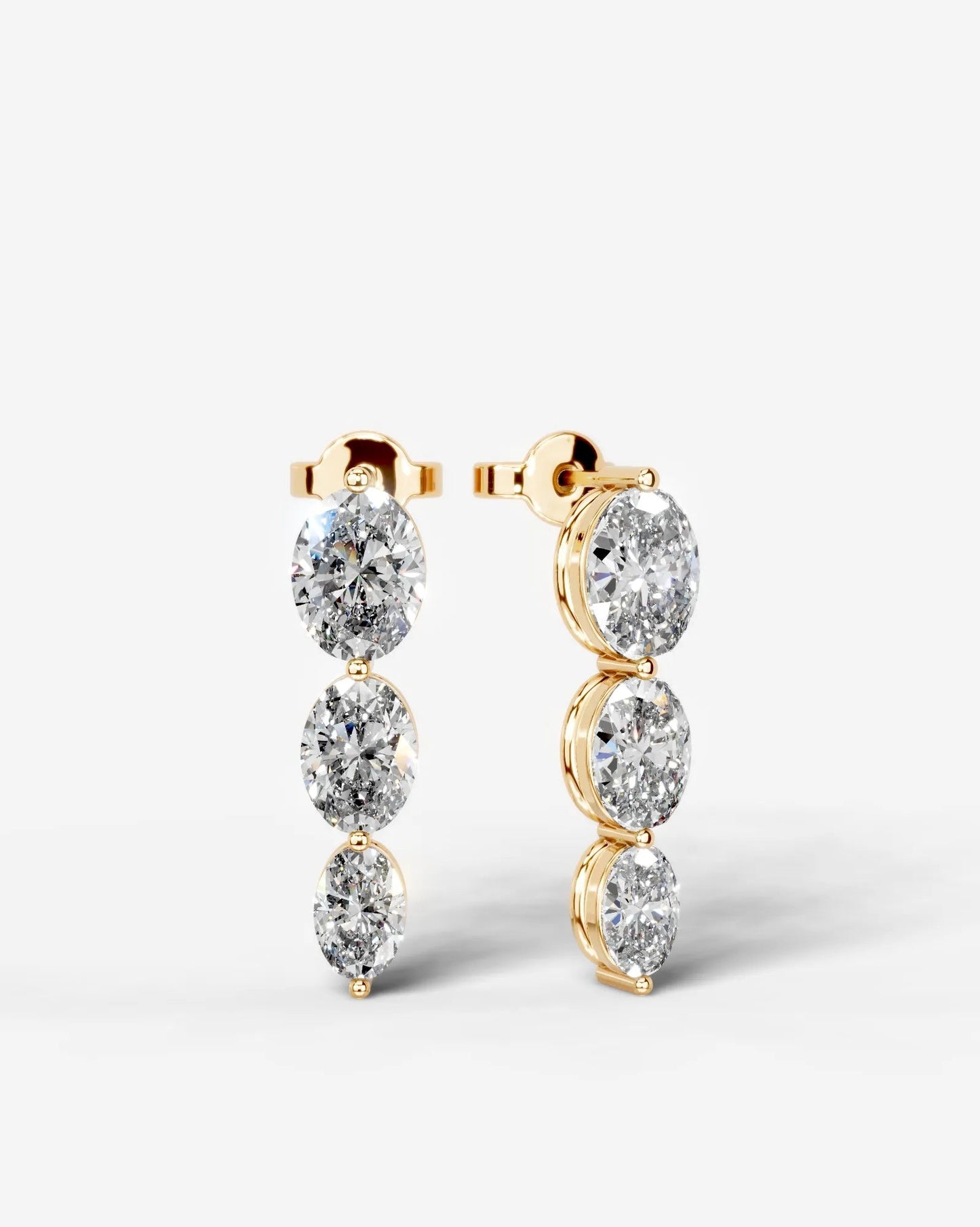 Abigail Lab Grown Diamond Earrings Oval - Yellow Gold