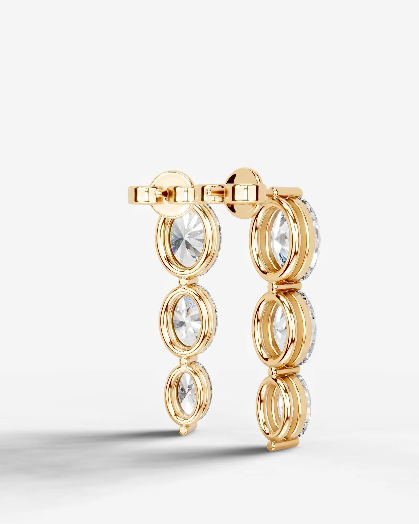 Abigail Lab Grown Diamond Earrings Oval - Yellow Gold