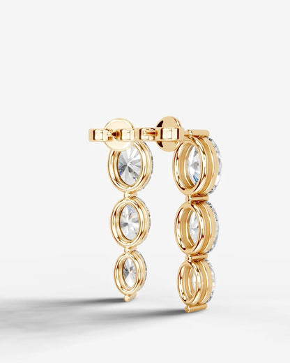 Abigail Lab Grown Diamond Earrings Oval - Yellow Gold
