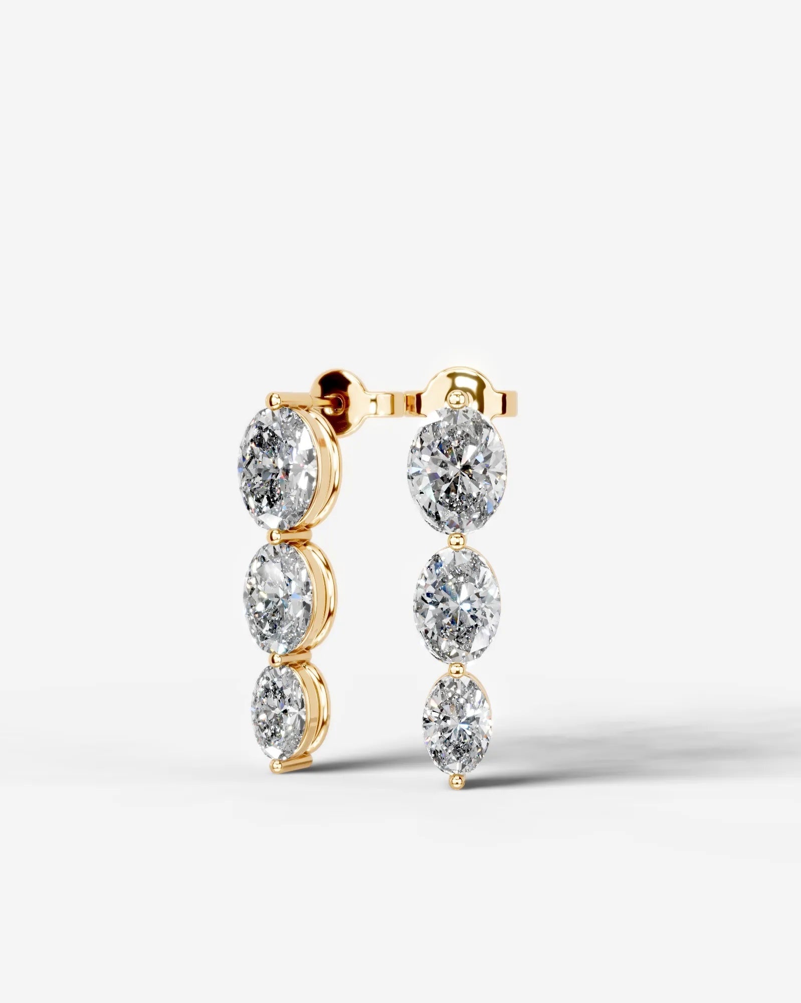 Abigail Lab Grown Diamond Earrings Oval - Yellow Gold