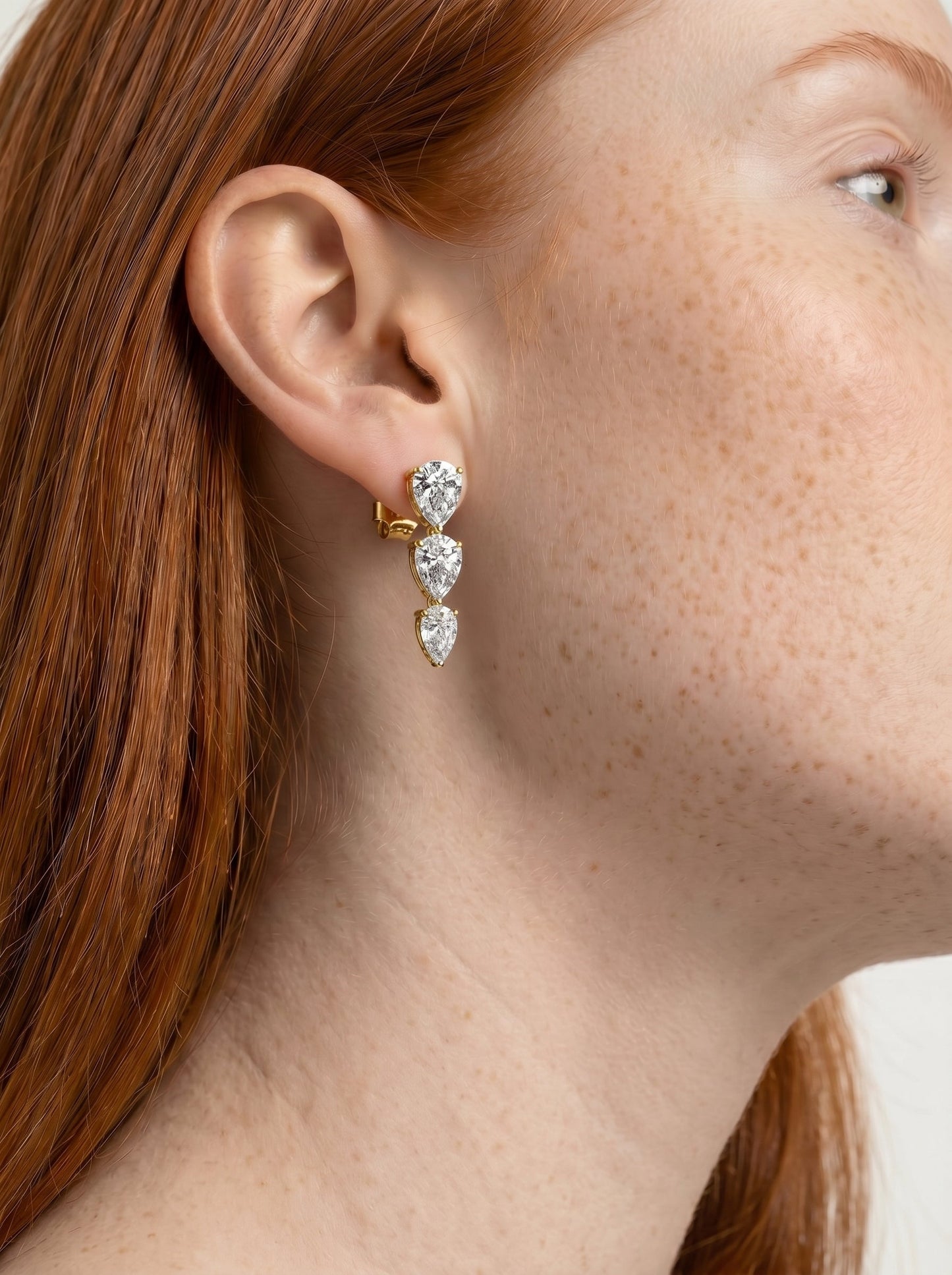 Abigail Lab Grown Diamond Earrings Pear - Yellow Gold
