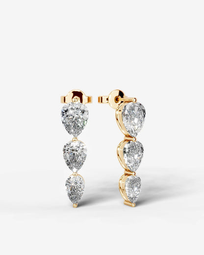 Abigail Lab Grown Diamond Earrings Pear - Yellow Gold