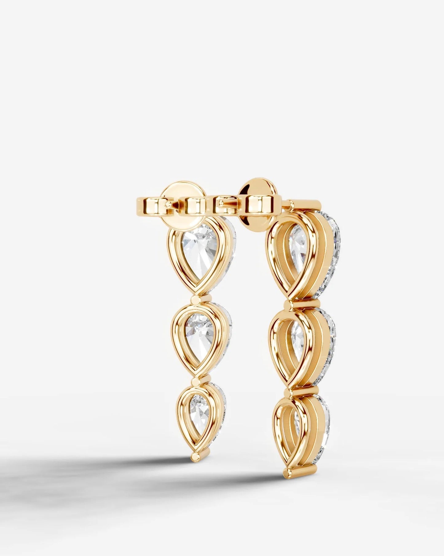 Abigail Lab Grown Diamond Earrings Pear - Yellow Gold