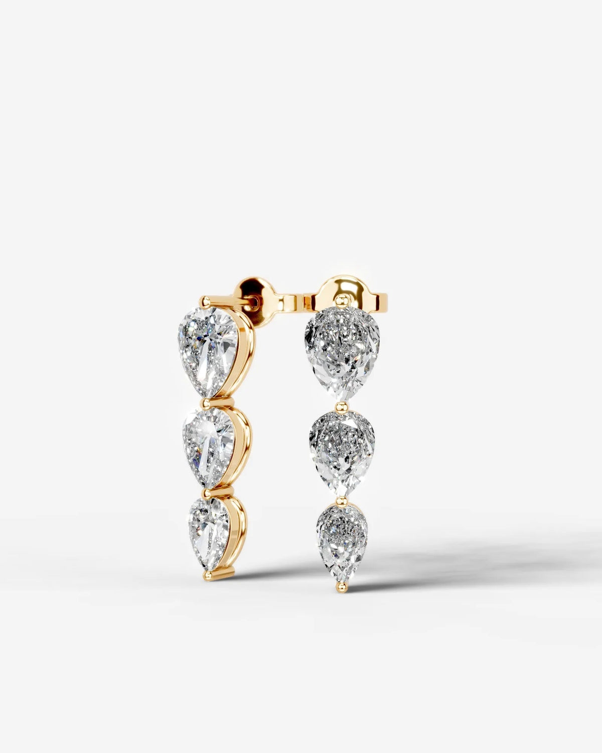 Abigail Lab Grown Diamond Earrings Pear - Yellow Gold