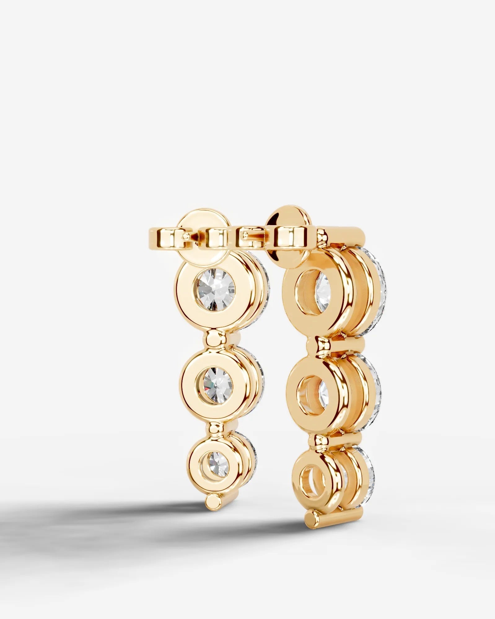 Abigail Lab Grown Diamond Earrings Round - Yellow Gold