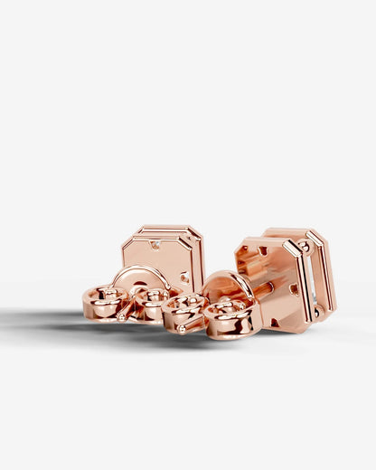 Amber Lab Grown Diamond Earrings Emerald - Rose Gold