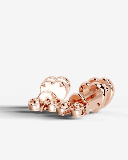 Amber Lab Grown Diamond Earrings Heart - Rose Gold