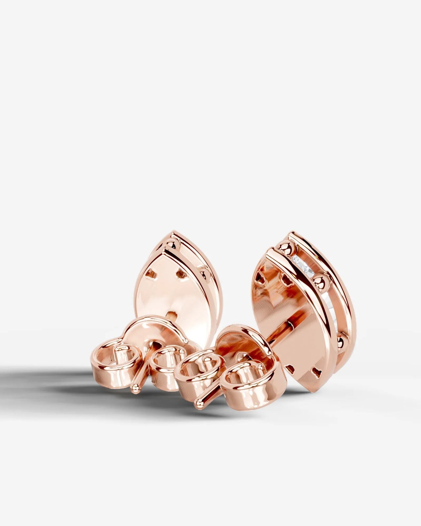 Amber Lab Grown Diamond Earrings Marquise - Rose Gold