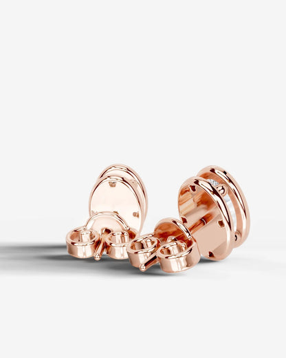 Amber Lab Grown Diamond Earrings Oval - Rose Gold