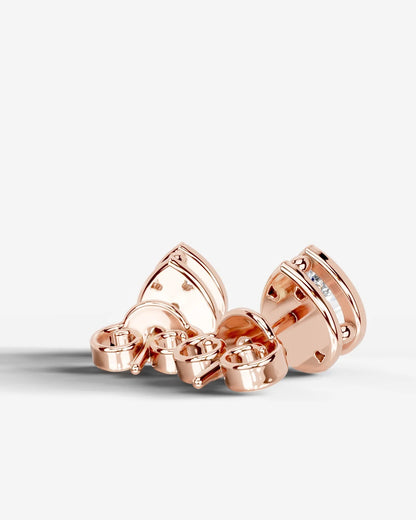 Amber Lab Grown Diamond Earrings Pear - Rose Gold