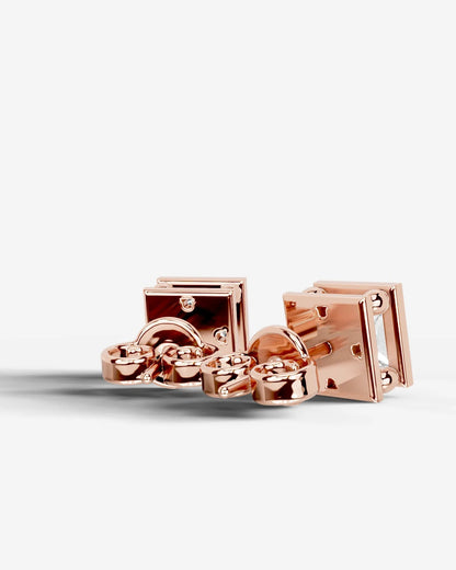 Amber Lab Grown Diamond Earrings Princess - Rose Gold