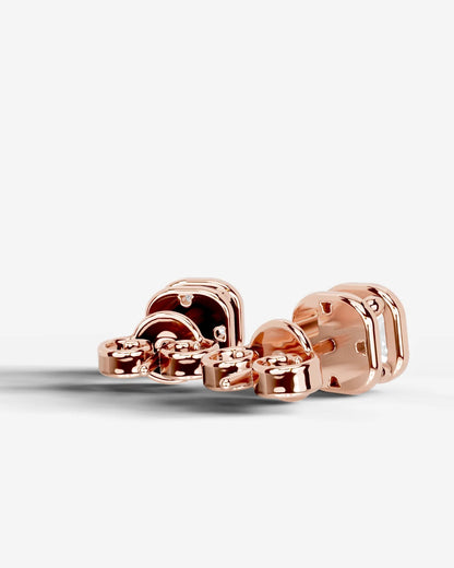 Amber Lab Grown Diamond Earrings Square Cushion - Rose Gold