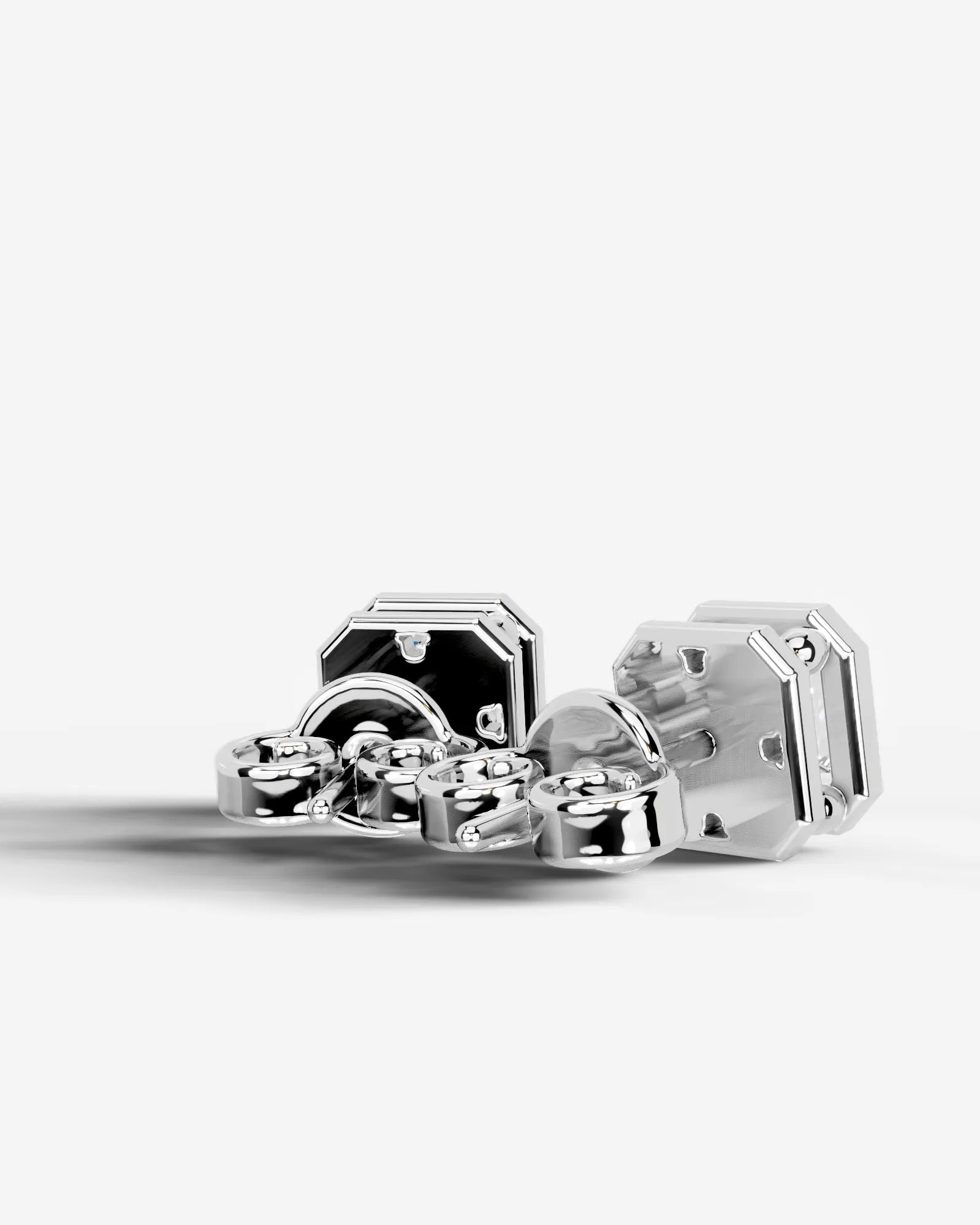 Amber Lab Grown Diamond Earrings Asscher - Platinum
