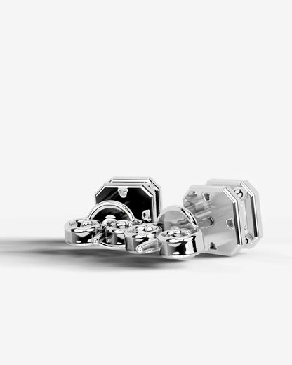 Amber Lab Grown Diamond Earrings Asscher - Platinum