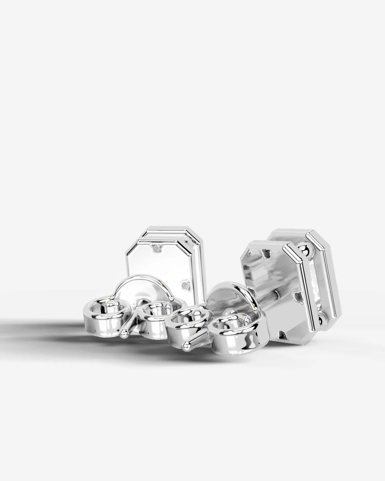 Amber Lab Grown Diamond Earrings Elongated Radiant - Platinum