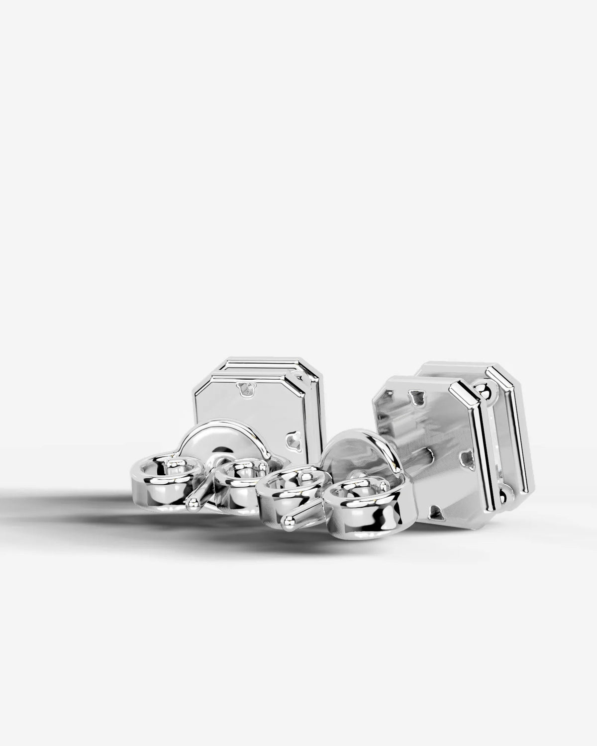 Amber Lab Grown Diamond Earrings Emerald - White Gold
