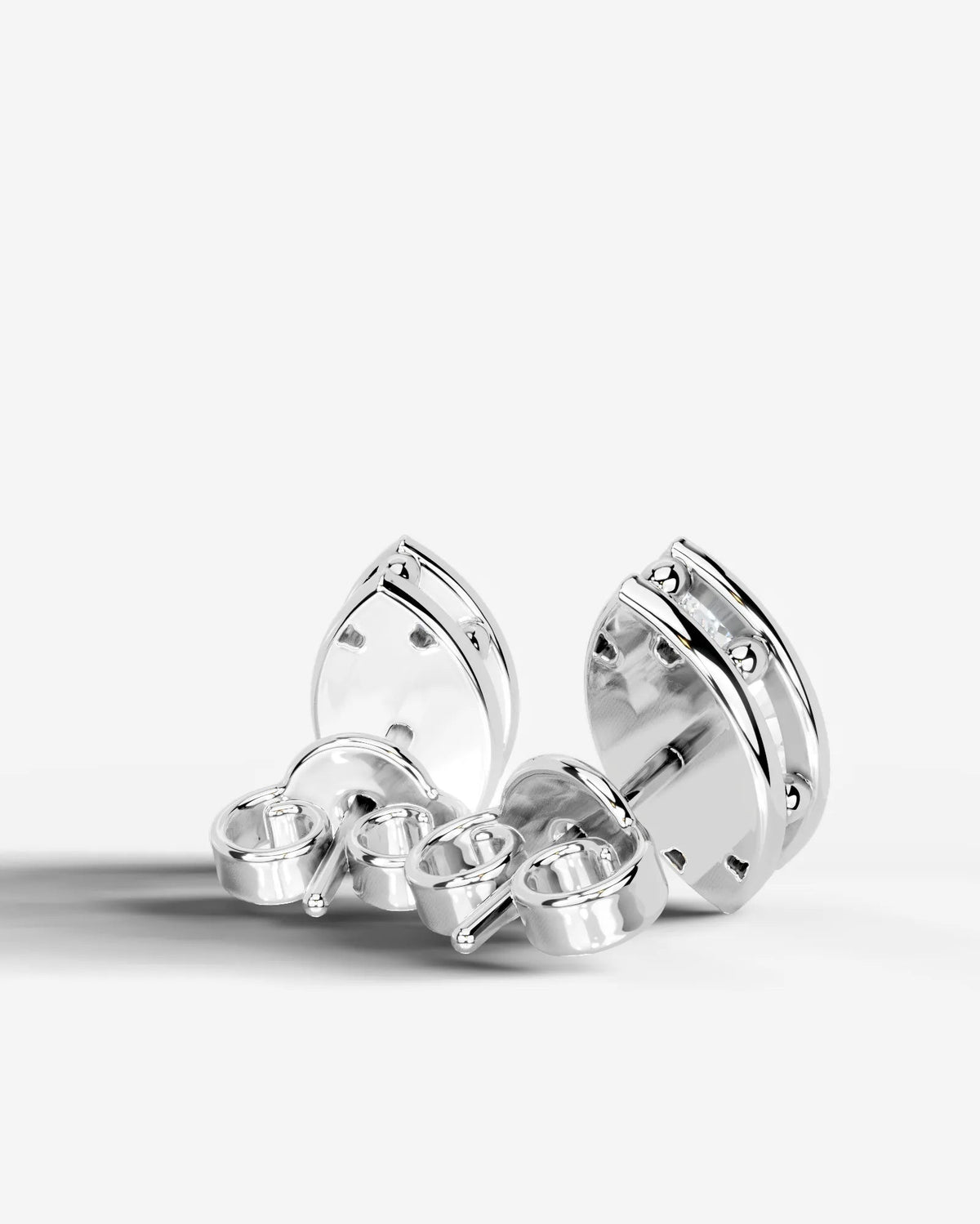 Amber Lab Grown Diamond Earrings Marquise - White Gold