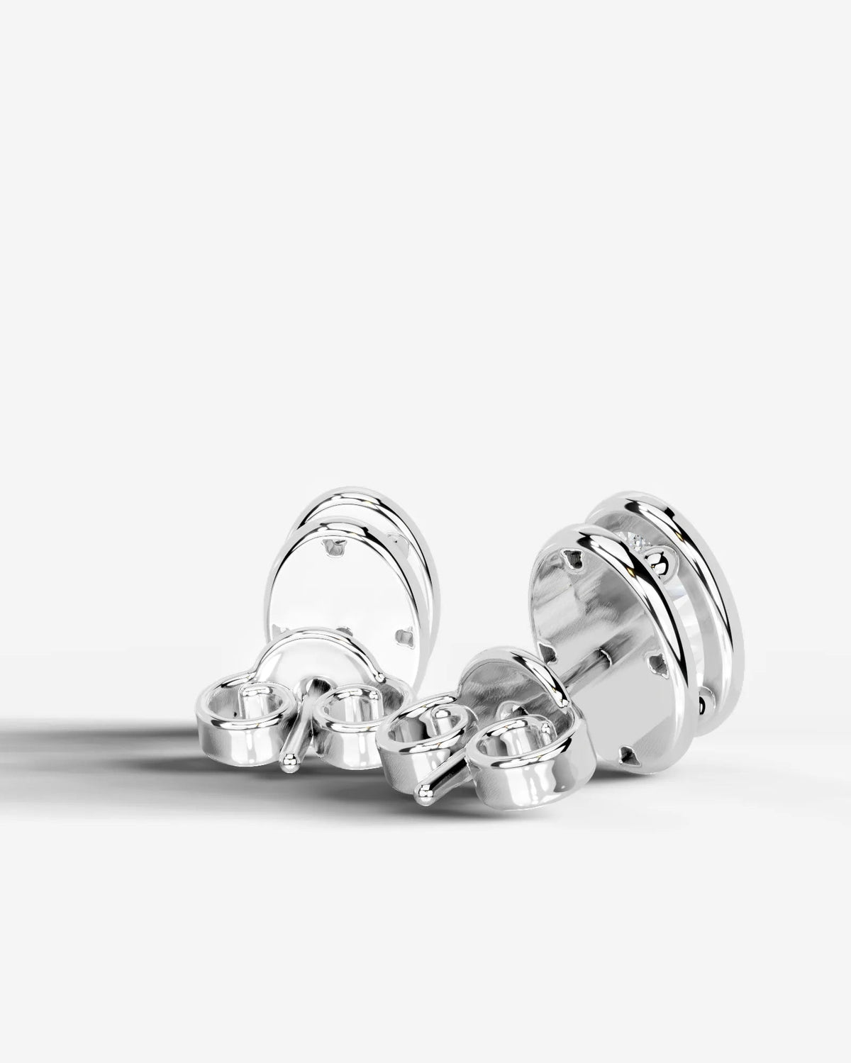 Amber Lab Grown Diamond Earrings Oval - White Gold
