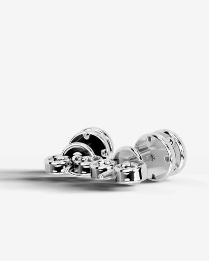 Amber Lab Grown Diamond Earrings Round - White Gold