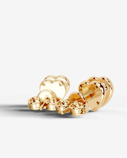 Amber Lab Grown Diamond Earrings Heart - Yellow Gold