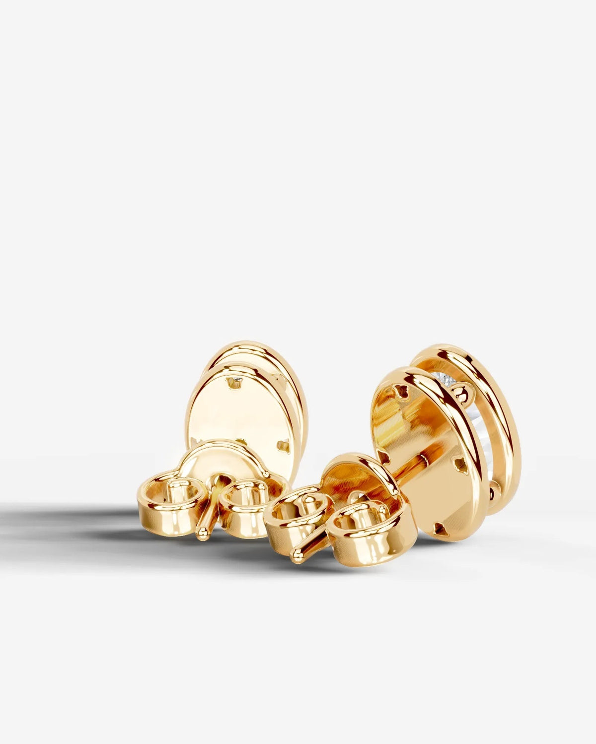 Amber Lab Grown Diamond Earrings Oval - Yellow Gold