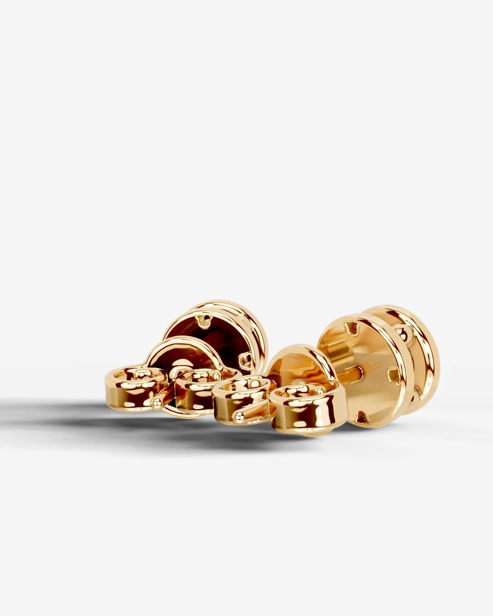 Amber Lab Grown Diamond Earrings Round - Yellow Gold