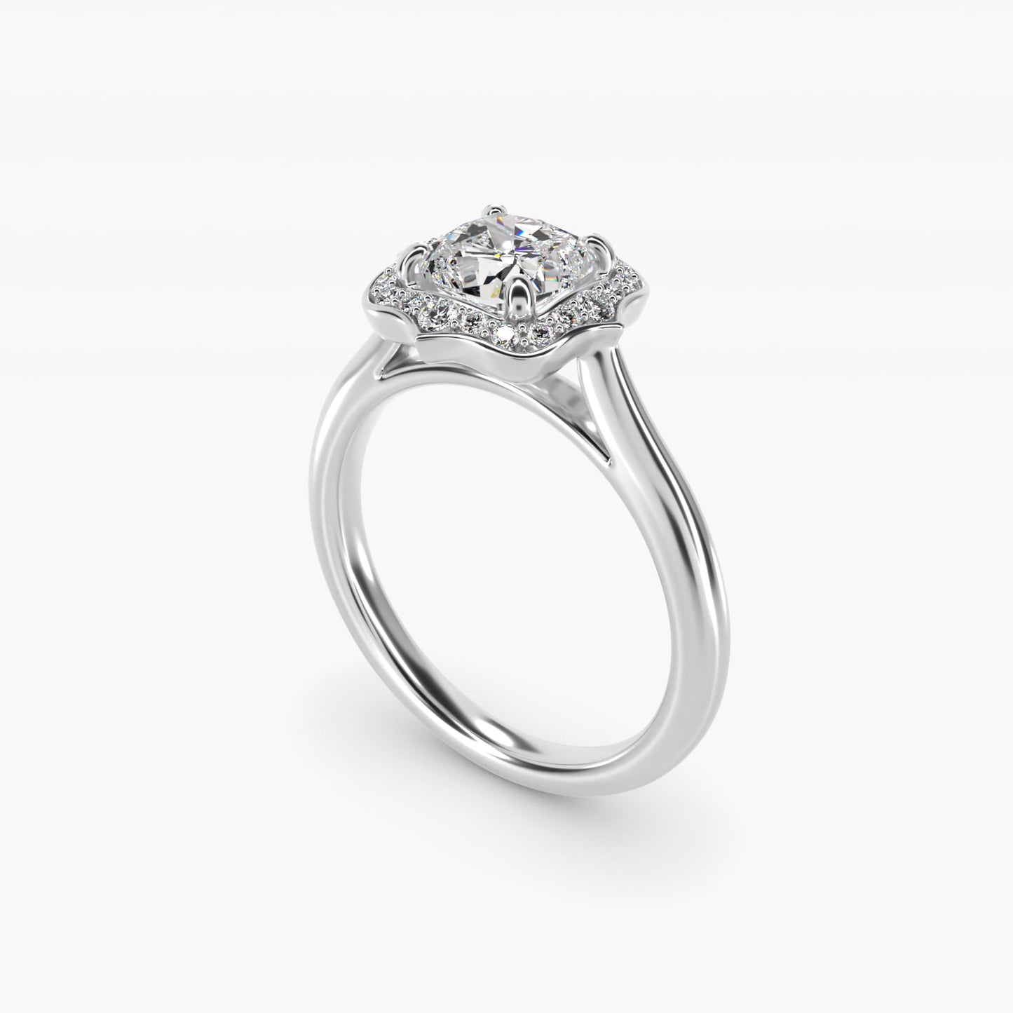 Antique Frame Halo Vintage-Style Engagement Ring In Platinum By James Allen - Cushion Center