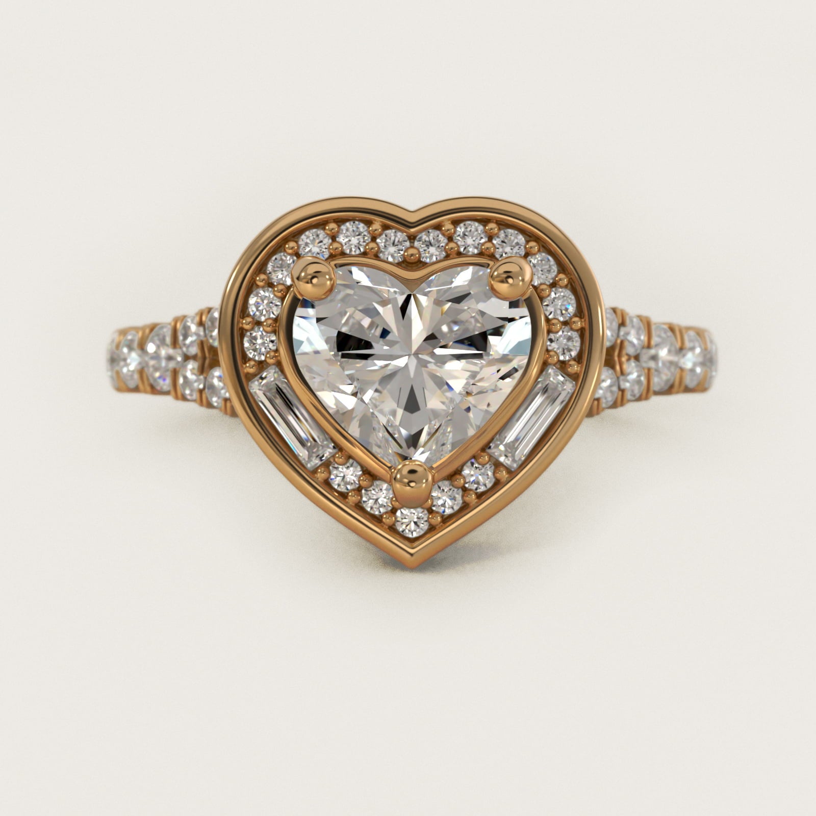 Art Deco Hexagon Halo Diamond Engagement Ring in 14k Yellow Gold (3/4 ct. tw.) By Zac Zac Posen - Heart Center