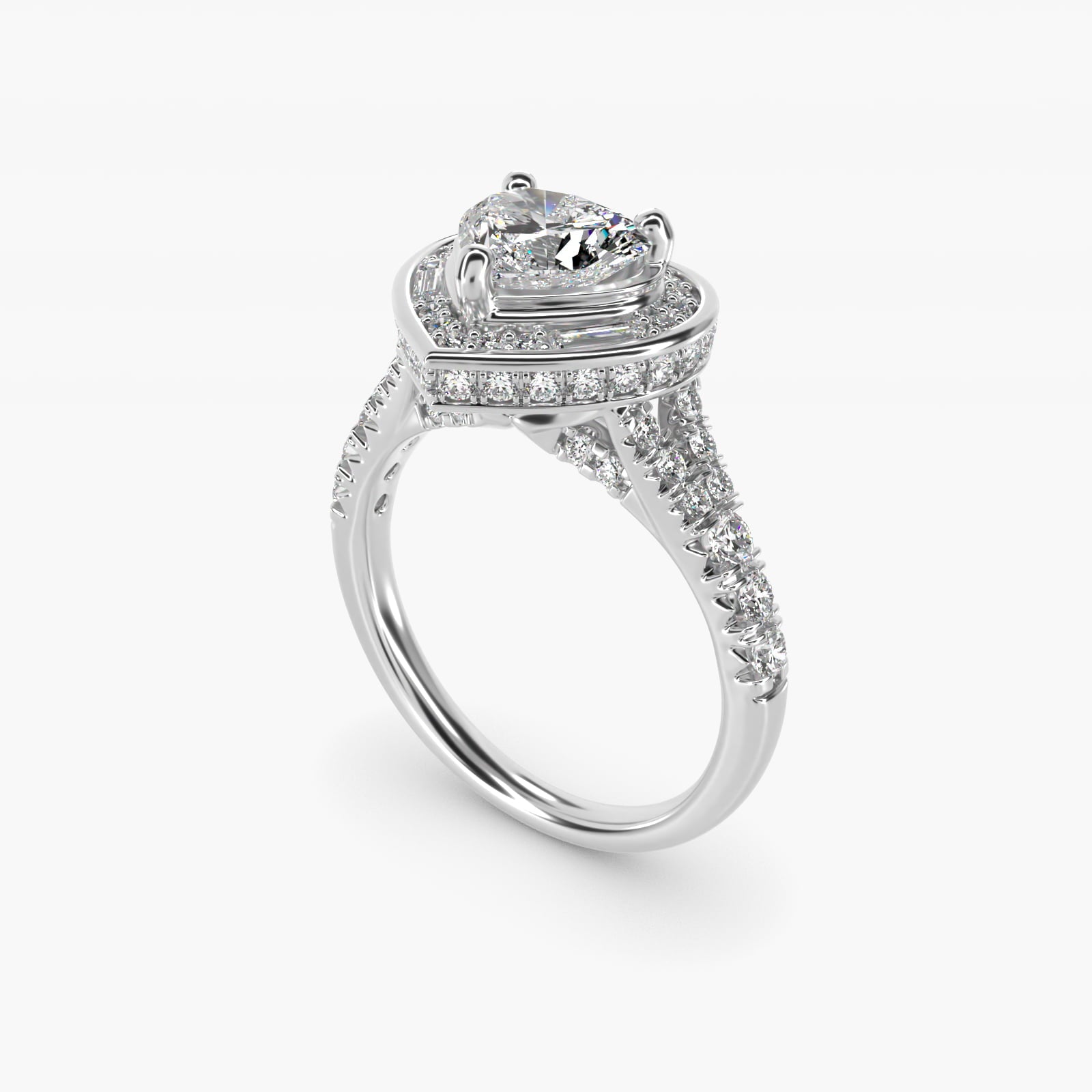 Art Deco Hexagon Halo Diamond Engagement Ring in Platinum (3/4 ct. tw.) By Zac Zac Posen - Heart Center