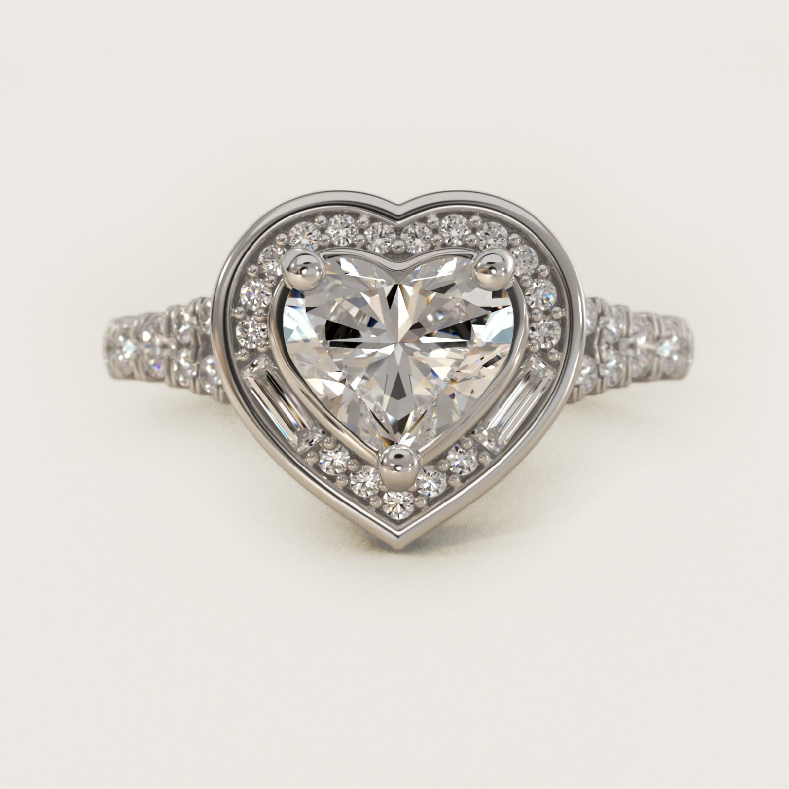 Art Deco Hexagon Halo Diamond Engagement Ring in Platinum (3/4 ct. tw.) By Zac Zac Posen - Heart Center