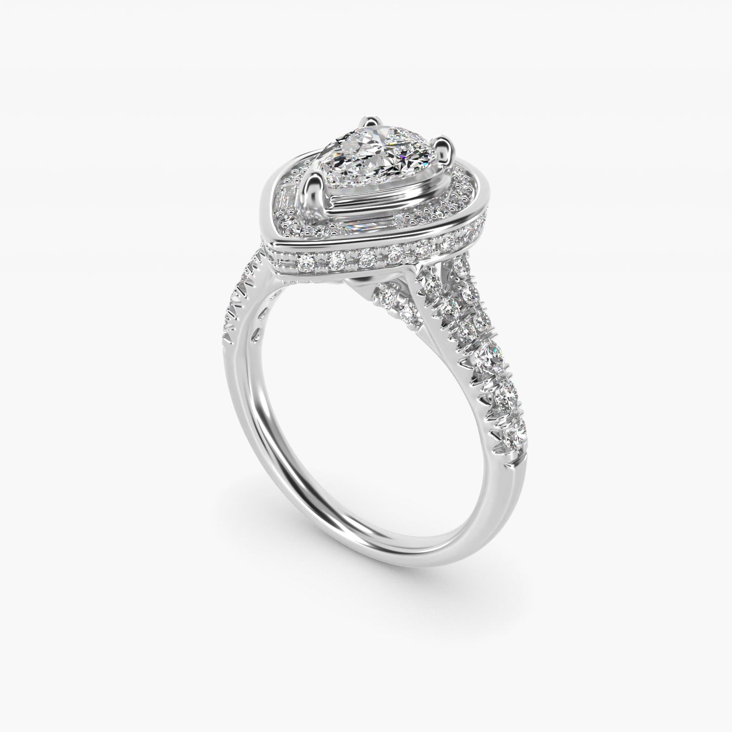 Art Deco Hexagon Halo Diamond Engagement Ring in Platinum (3/4 ct. tw.) By Zac Zac Posen - Pear Center